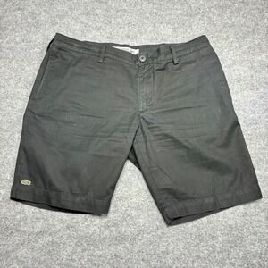 Lacoste Mens Slim Fit Chino Shorts Black Cotton Size 36 US 46 FR Casual